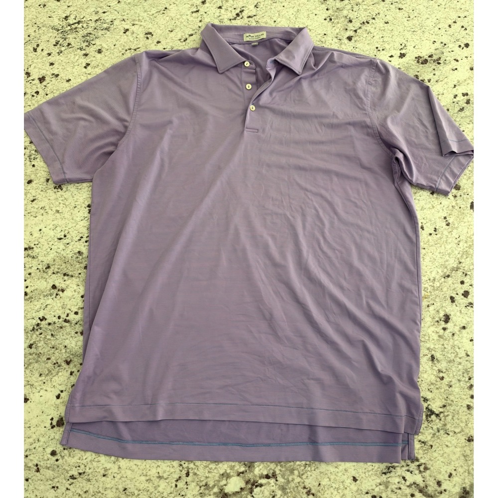 Peter Millar Summer Comfort Golf Polo Shirt Purple Mens XL